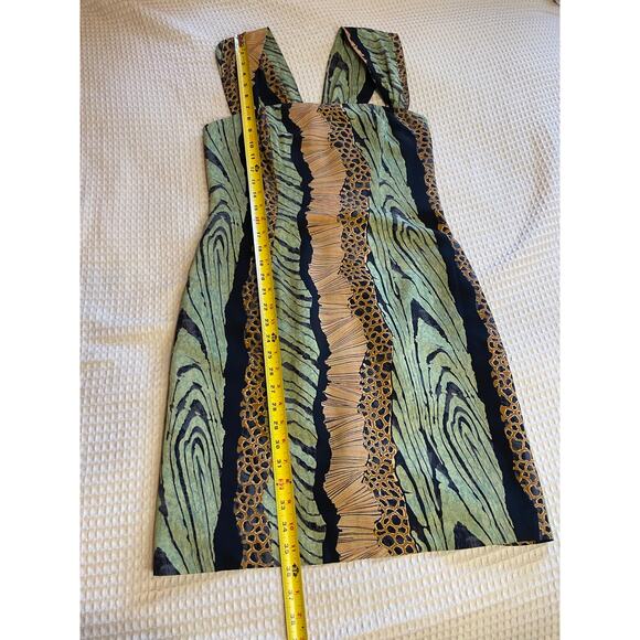 VTG Collection Tropical Safari Print Bodycon Knee Length Cocktail Dress Size 10 - Picture 5 of 11